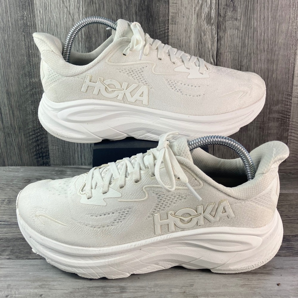 Hoka Clifton 9 Womens Running Shoes White White 1162031 WWVH Size 9B